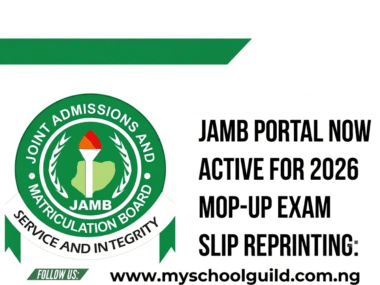 JAMB Mop-Up Slip